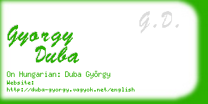 gyorgy duba business card