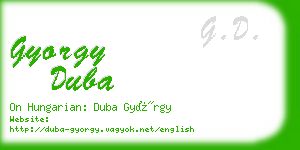 gyorgy duba business card